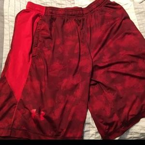 Under Armour red camo shorts Large